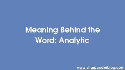 Meaning Behind the Word: Analytic - Thumbnail