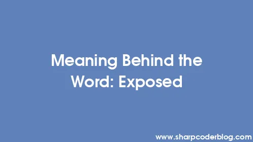 Meaning Behind the Word: Exposed - Thumbnail