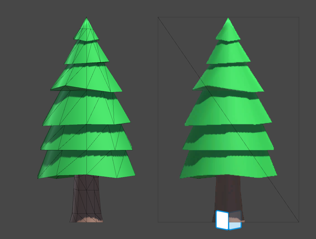 Billboard Mage 1.0 Pine Tree 3D model to a quad mesh